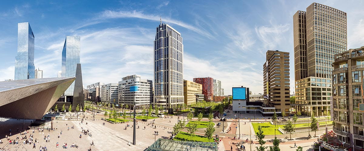 A view over the modern city of Rotterdam, Netherlands
